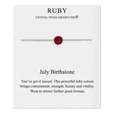 July (Ruby) Birthstone Bracelet Created with Swarovski Crystals