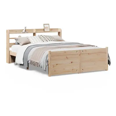 vidaXL Bed Frame with Headboard Bed Base 150x200 cm King Size Solid Wood Pine