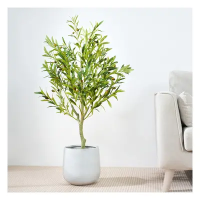 (100CM) Artificial Olive Tree with Plastic Planter & Moss