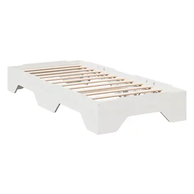 (white, x cm) vidaXL Bed Frame No Mattress Stackable Bedrom Bed Base Bedstead Solid Wood