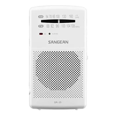 Sangean SR-35 White Radio FM/AM Built-in Speaker Telescopic Antenna Headphone Output