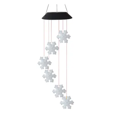 (Snowflake) LED Colour Changing Hanging Wind Chimes Solar Powered Ball Lights Garden Outdoor