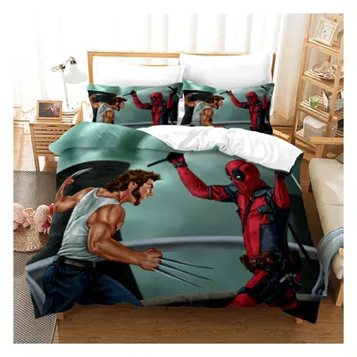 (Style 34, Double(200X200CM/3PCS)) Deadpool Bedding Single Double Duvet Cover UK