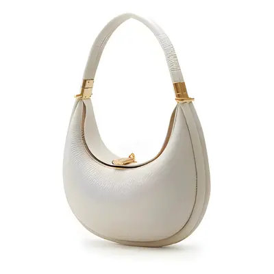 (Beige) Luna 4-in-1 Travel Tote Women Leather Handbag Chic Elegant Half Moon Shoulder Bag