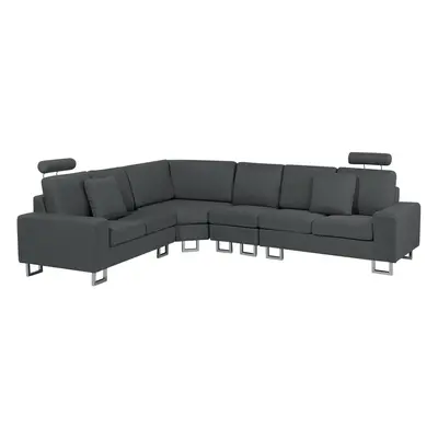 Right-Hand Corner Sofa STOCKHOLM Fabric Dark Grey Right Hand