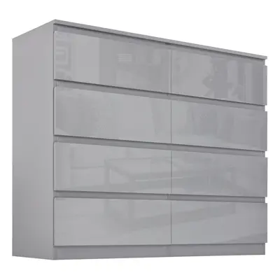 (8 Drawers) High Gloss Chest Of Drawers Bedroom Furniture Storage Bedside Cabinet