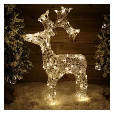 89cm Light up Soft Acrylic Christmas Standing Reindeer with Warm White LEDs