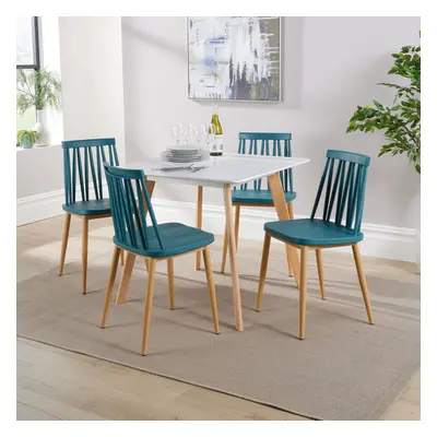 (Teal) Home Source Trinity Table and Penny Chairs Dining Set