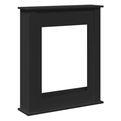 (black) vidaXL Fireplace Surround Fire Surround Frame Engineered Wood