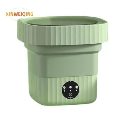 (green, EU Plug) Folding Type Washing Machine Compact Size,low Noise Energy-saving Socks Baby Cl