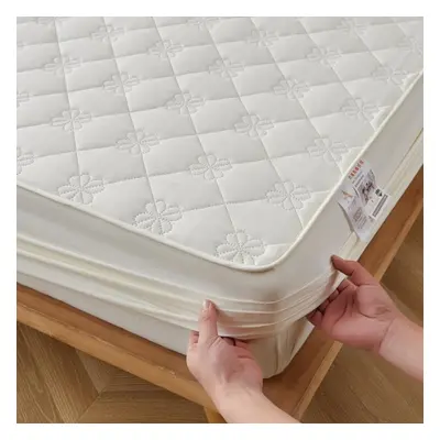 (white, 150cmx200cm) Waterproof Mattress Cover Elastic Matress Protector Double Bed Sheet Cover 