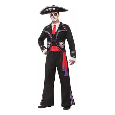 Forum Novelties Men's Day Of Dead Mariachi Macabre Costume Black Standard