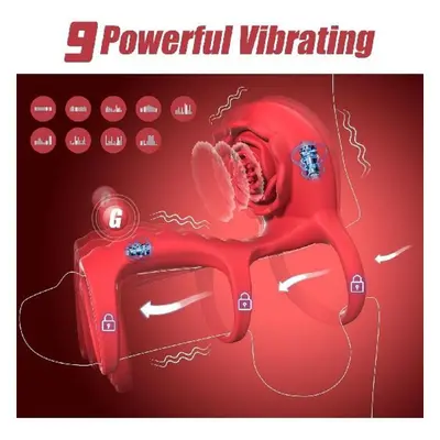 Rose Vibrating Cock Ring Adult Sex Toys With Clitoral G Spot Stimulation, Pleasure Penis Ring Vi