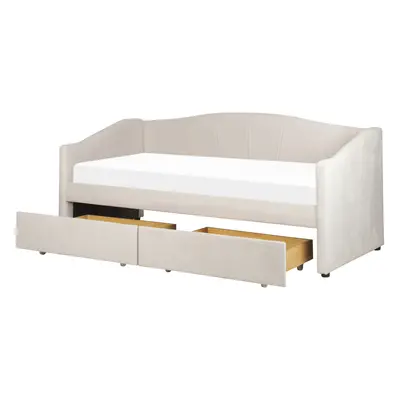 Daybed with Storage Fabric VITTEL x cm (EU Single) Light Beige