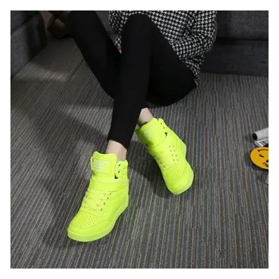 (green, 38) Outdoor Sports Shoes Casual Ankle Boots Increased Wedges High Top Sneakers Plus Size