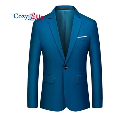 (lake blue, 5XL) Cozy Up Men&apos;s Casual Blazer Jacket Slim Fit Sports Coat Business Suit Jack