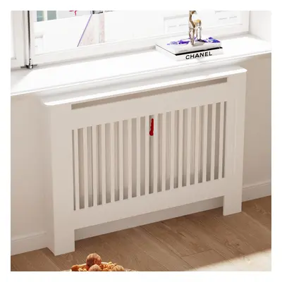 (M(H100 X W111 X D19CM)) Wooden Heater Radiator Cover Cabinet Shelf White