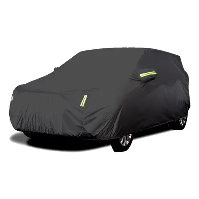 (black, L) Car Cover Full Sedan Covers With Reflective Strip Sunscreen Protection Dustproof&wate