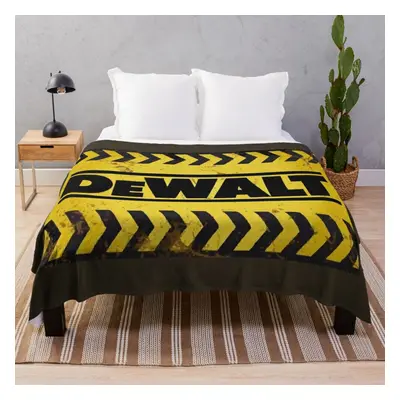 Fleece Throw Blanket dewalt heavy tools yellow distered for Sofa Couch Kids x Inches