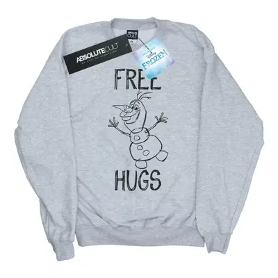 (L, Sports Grey) Disney Mens Frozen Olaf Free Hugs Sweatshirt