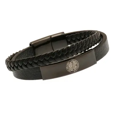 Celtic FC Leather Black Bracelet