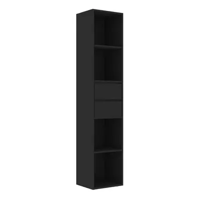 vidaXL Book Cabinet Black Engineered Wood Bedroom Bookcase Standing Shelf