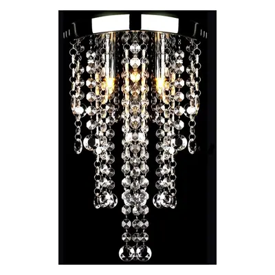 vidaXL Ceiling Lamp with Crystal Beads White Metal Chandelier Lighting Fixture