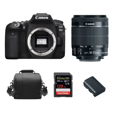 CANON EOS 90D KIT EF-S 18-55mm IS STM+SANDISK 128GB+Bag+LP-E6N Battery