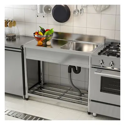 Stainless Steel One Compartment Commercial Sink with Left Drainboard