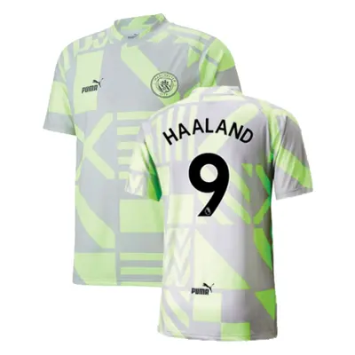 (L) Man City Pre-Match Jersey (Grey Violet) (HAALAND 9)