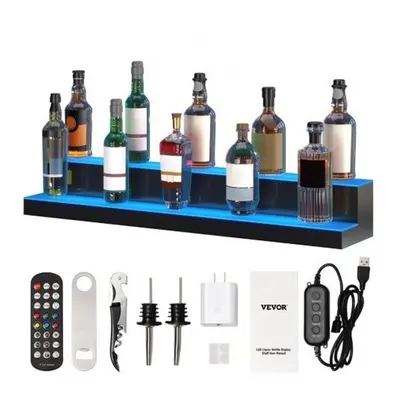 Vevor ZTXJPLED240RF8ZR0V1 in. 2-Step LED Lighted Liquor Bottle Display Bar Shelf RF & App Contro