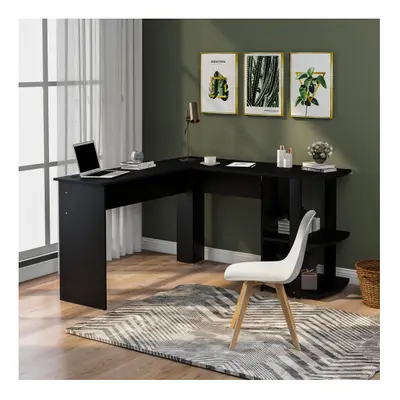 (Black) Corner Desk Office Desk for Home L-Shaped Desk Gaming Desk Large Computer Desk PC Laptop