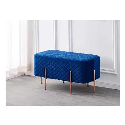 (Blue) Hampton & Stewart Rannoch Velvet Ottoman Bench