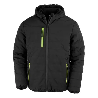 (M, Black/Lime) Result Genuine Recycled Mens Compass Padded Jacket