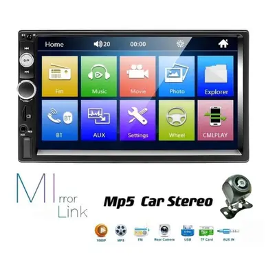 (black) Din Inch Hd Car Mp5 Radio Video Player Support Android Auto Mirror Link Bluetooth Autora