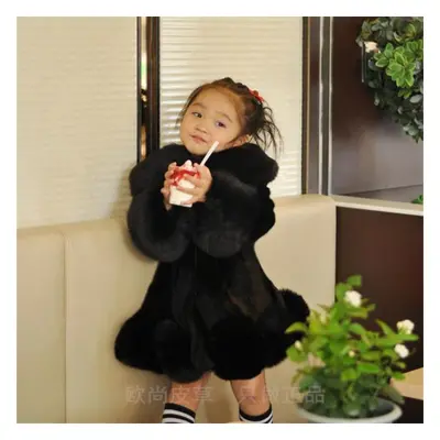 (black, 110) Girls Baby&apos;s Kids Coat Jacket Outwear Warm Plus Velvet Thicken Outdoor Fleece 