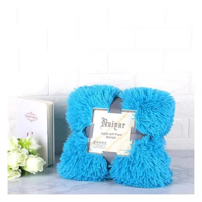 (blue, M) Super Soft Blankets For Beds Shaggy Faux Fur Blanket Ultra Plush Decorative Blanket