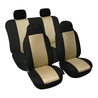 FH Group Full Set Car Seat Covers Beige 3D Air Mesh - Universal Fit Au