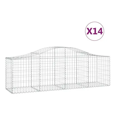 (200 x x 60/80 cm/14 pcs) vidaXL Arched Gabion Basket Stone Basket Gabion Retaining Wall Galvani