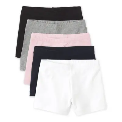 The Children's Place Girls Basic Cartwheel Short Black/White/Heather Gray/Tidal/Shell 5-Pack XXX