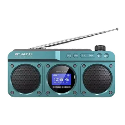 (blue) Portable Retro Radio With Led Display Wireless Bluetooth Handsfree Speaker Handheld Music