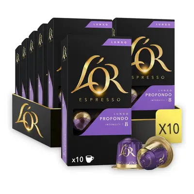 L'OR Espresso Lungo Profondo Intensity - Nespresso* Compatible Aluminium Coffee Capsules - Packs