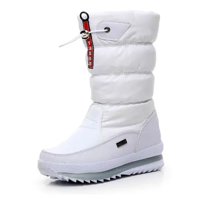 (white, 5) Women Snow Boots