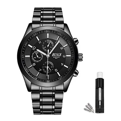 BOSCK Casual Mens Watches No Chronograph, Fashion Sport Mens Wristwatches with Stainless Steel,3