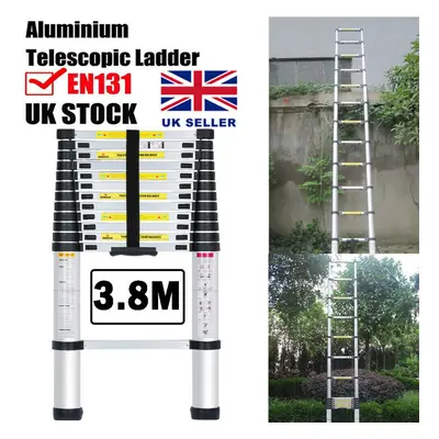 3.8M Portable Ladder Aluminum Multi-Purpose Telescopic Extendable UK