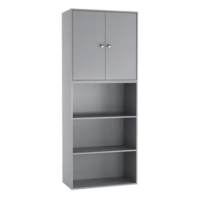 (Grey) Tier Book Shelf Deep Bookcase Cabinet Display