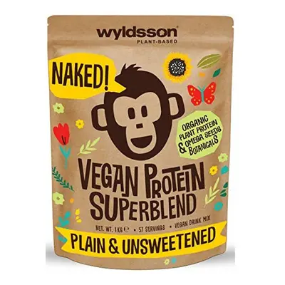 Naked Vegan Protein Powder Super Blend 1kg Servings Unsweetened with Vital Minerals Organic Plan