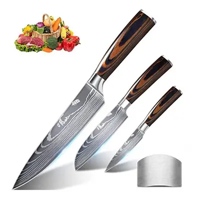 3 Pieces Kitchen Knife Sets,Chef Knife Inch-Professional Ultra Sharp Cooking Knife, Inch Santoku