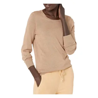 Amazon Essentials Women's Long-Sleeve Lightweight Crewneck Sweater Available in Plus Size Camel 