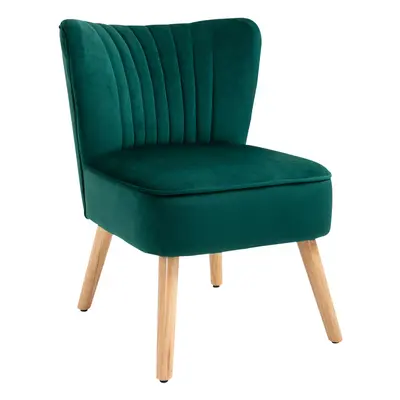 HOMCOM Velvet Accent Chair Occasional Tub Chair for Living Room Bedroom Green